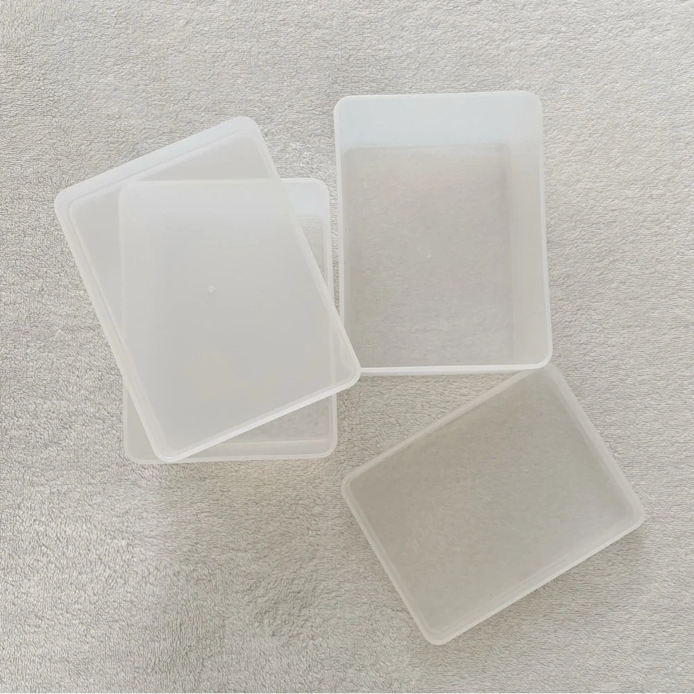 Brightroom Frosted Small Minimalistic Storage Stackable Container Box & Lids Set